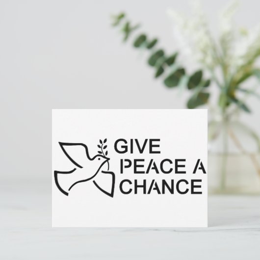 Geben Sie Frieden Postkarte (Stehend Vorderseite)