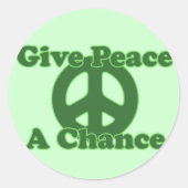 Geben Sie Frieden Runder Aufkleber (Vorderseite)