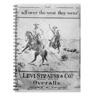 Geben Sie für Levi Strauss u. Co, c.1900 acht Notizblock