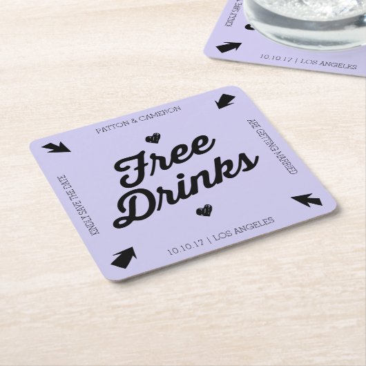 Geben Sie Getränk-Save the Date Untersetzer frei (angewinkelt)