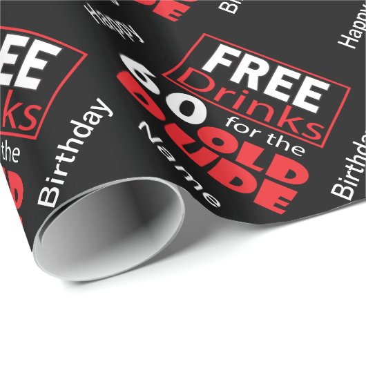 Geben Sie Getränke für das der 60 Geschenkpapier (Rolleneckpunkt)