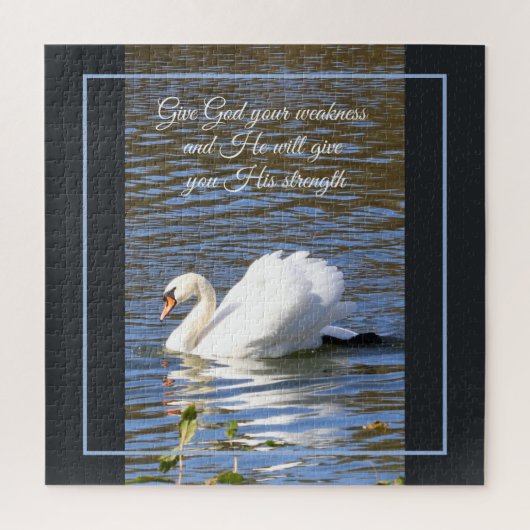Geben Sie Gott Ihre Schwäche Swan Jigsaw Puzzle (Vertikal)