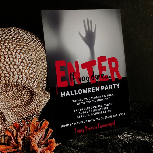 Geben Sie Halloween-Party ein, wenn Sie es wagen Einladung