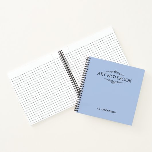 Geben Sie Ihr eigenes Thema und Ihren Namen in den Notizblock (Innenseite)