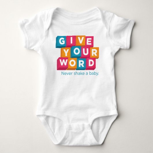 Geben Sie Ihr Wort Baby Strampler (Vorderseite)