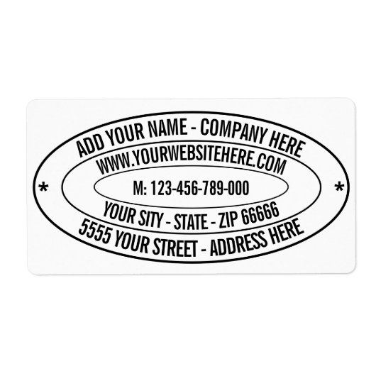 Geben Sie Ihre Firmenname-Info-Adresse ein. (Vorne)