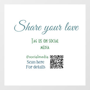 Geben Sie Ihre Liebe-Tag-Snap-Social-Media-Add q r Fensteraufkleber