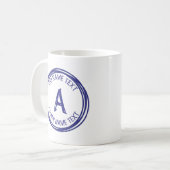 Geben Sie Ihren Anfangsnamen oder Ihre Texthandbüh Kaffeetasse (Vorderseite Links)