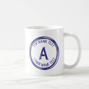Geben Sie Ihren Anfangsnamen oder Ihre Texthandbüh Kaffeetasse