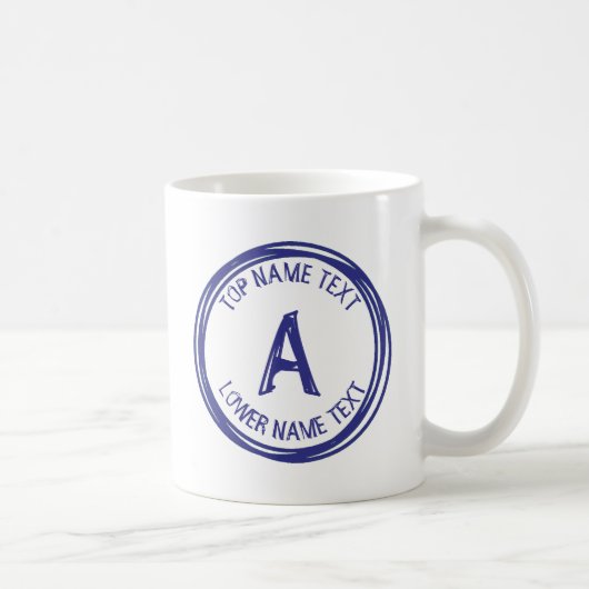 Geben Sie Ihren Anfangsnamen oder Ihre Texthandbüh Kaffeetasse (Rechts)