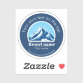 Geben Sie Ihren Berg- oder Skiort-Namen ein Aufkleber (Blatt)