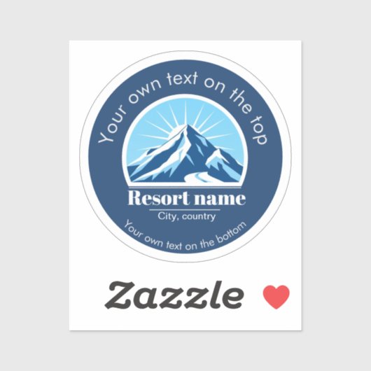 Geben Sie Ihren Berg- oder Skiort-Namen ein Aufkleber (Blatt)