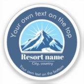 Geben Sie Ihren Berg- oder Skiort-Namen ein Aufkleber (Vorderseite)