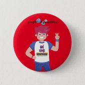 Geben Sie ihren Namen als männliches Grafikdesign Button (Vorderseite)