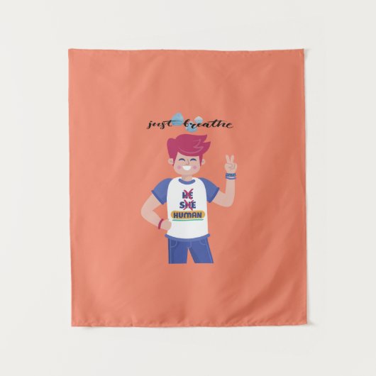 Geben Sie ihren Namen als männliches Grafikdesign Wandteppich (Vorderseite)