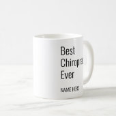 Geben Sie Ihren Namen Bester Chiropraktor je Typog Kaffeetasse (VorderseiteRechts)