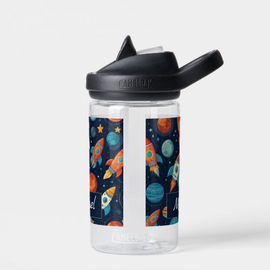 Geben Sie Ihren Namen Coolen Raketenschiff Platz u Trinkflasche (Links)