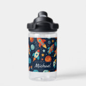 Geben Sie Ihren Namen Coolen Raketenschiff Platz u Trinkflasche (Rückseite)