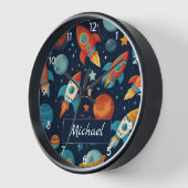 Geben Sie Ihren Namen Coolen Raketenschiff Platz u Uhr (Winkel)