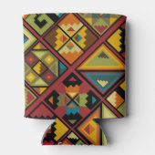 Geben Sie Ihren Namen Earth Tone Tribal hinzu Dosenkühler (Rückseite)