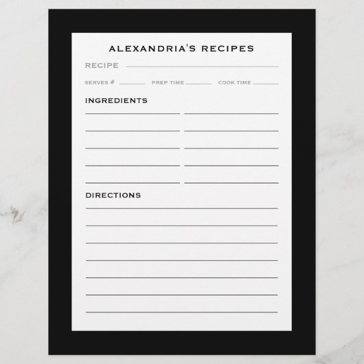 Geben Sie Ihren Namen ein | Schwarz/Weiß Minimalis (Rückseite)