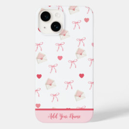 Geben Sie Ihren Namen hinzu - Pink Girly Bow Herz  Case-Mate iPhone 14 Hülle