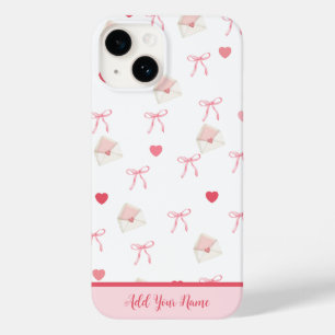 Geben Sie Ihren Namen hinzu - Pink Girly Bow Herz  Case-Mate iPhone 14 Hülle