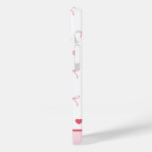 Geben Sie Ihren Namen hinzu - Pink Girly Bow Herz Case-Mate iPhone Hülle (Rückseite / Links)