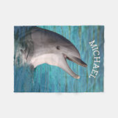 Geben Sie Ihren Namen Lächeln Dolphin Foto Fleecedecke (Vorderseite (Horizontal))