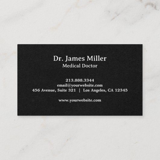 Geben Sie Ihren Namen Medical Caduceus Symbol Schw Visitenkarte (Rückseite)