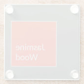 Geben Sie Ihren Namen Modernes Minimalistisches Sc Glasuntersetzer (Rückseite)