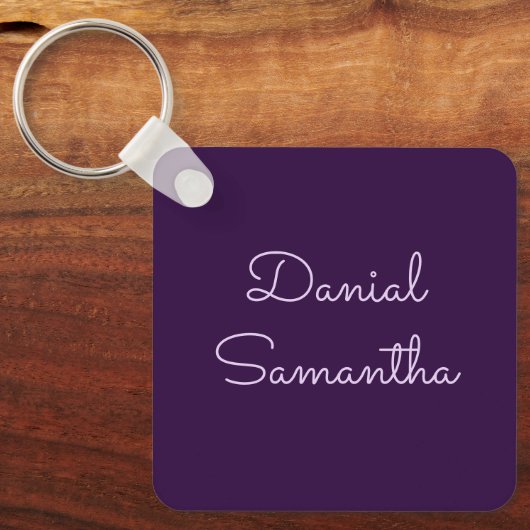 Geben Sie Ihren Namen Purpul Personalisiert ein Schlüsselanhänger (Vorderseite)