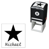 Geben Sie Ihren Namen schwarze Star-Briefmarke ein Permastempel (Beispiel)