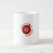 Geben Sie Ihren Namen Text Holiday Snowflake Spezi Jumbo-Tasse (Vorderseite)