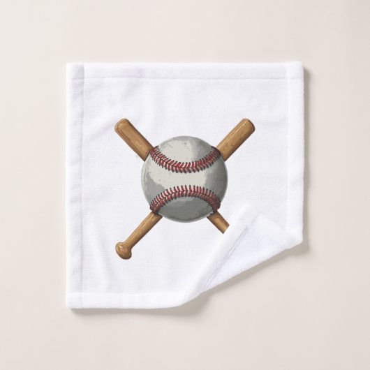 Geben Sie Ihren Namen und Ihre Nummer Baseball Cro Badhandtuch Set (Waschlappen)