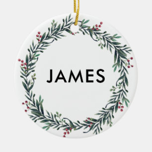 Geben Sie Ihren Namen Weihnachtsmann Personalisier Keramik Ornament