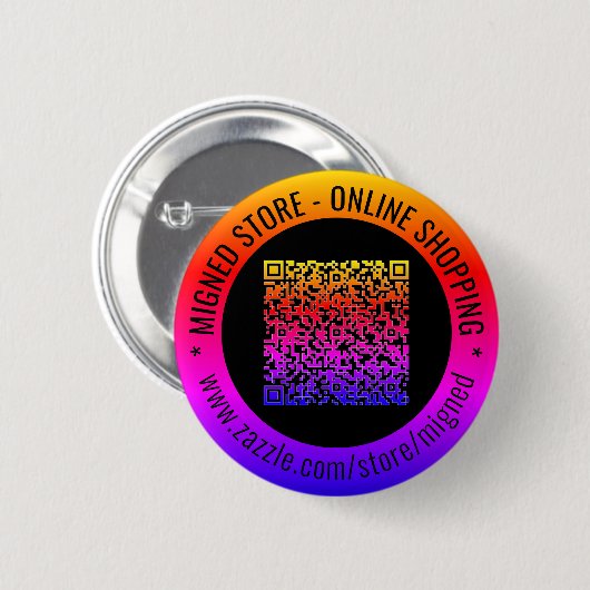 Geben Sie Ihren QR-Code für benutzerdefinierte Tex Button (Vorne & Hinten)