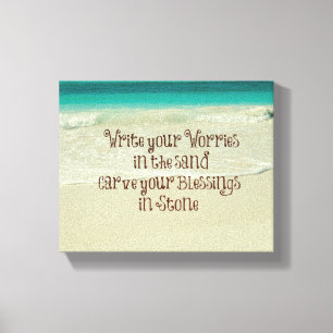 Geben Sie Ihren Segen in Stone Quote ein Leinwanddruck