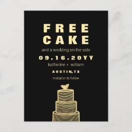 Geben Sie Kuchen lustiges und geistreiches Wedding Ankündigungspostkarte
