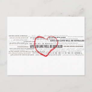 Geben Sie Liebe Inspiration Postkarte