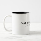 Geben Sie mir A einfach, an zweiter Stelle, das Zweifarbige Tasse (Links)