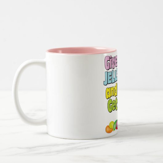 Geben Sie mir die Geleebonbons Zweifarbige Tasse (Links)