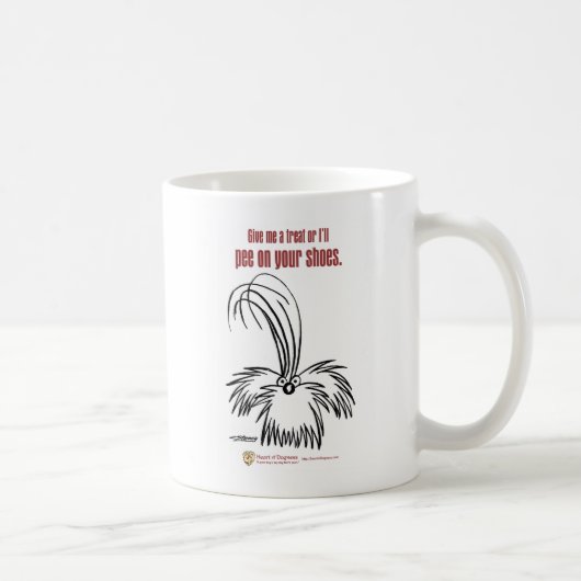 Geben Sie mir eine Leckerei, oder ich pinkele auf Kaffeetasse (Rechts)
