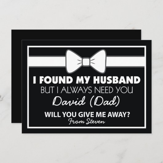 Geben Sie mir eine schwarz-weiße Krawatte? Einladung (Vorne/Hinten)