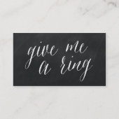 Geben Sie mir einen Ring moderne Visitenkarte (Vorderseite)