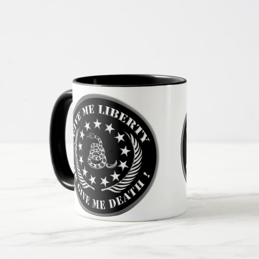 GEBEN SIE MIR FREIHEIT ODER GEBEN SIE MIR TOD! TASSE (Vorderseite Links)