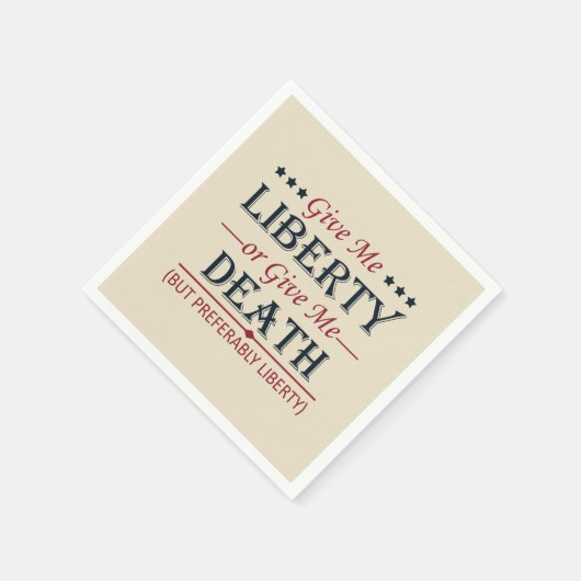 Geben Sie mir Freiheit oder Tod 4. Juli Serviette (Ecke)