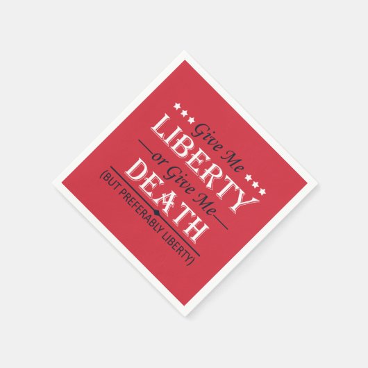 Geben Sie mir Freiheit oder Tod 4. Juli Serviette (Ecke)