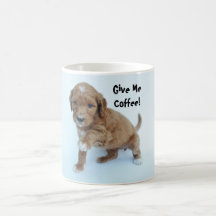 Geben Sie mir Kaffee! Goldendoodle Tasse