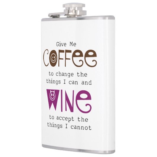 Geben Sie mir Kaffee-und Wein-Flasche Flachmann (Links)